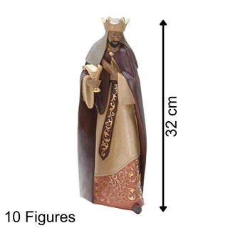 Deluxe Christmas Nativity Set - Extra Large Luxury Traditional Crib Scene With 10 Beautiful Detailed Figures