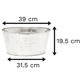 Deluxe Stainless Steel Champagne Cooler | Silver Ice Bucket Wine Bottle Chiller | Drinks Cooler Bucket