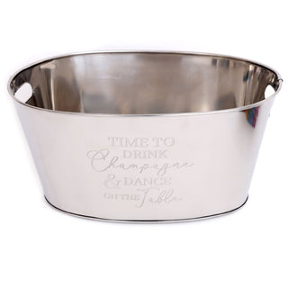 Deluxe Stainless Steel Champagne Cooler | Silver Ice Bucket Wine Bottle Chiller | Drinks Cooler Bucket