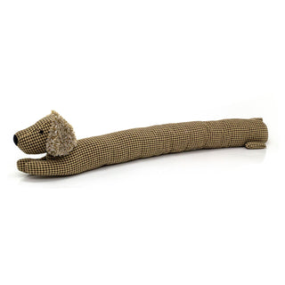 Herringbone Dachshund Draught Excluder | Fabric Sausage Dog Draft Excluder 88cm