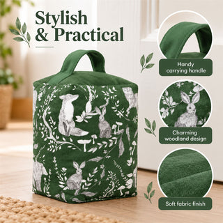 Buckthorn Evergreen Weighted Fabric Doorstop, 20cm Green Woodland Doorstop