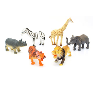 Children's Pack Of 6 Wild Jungle Plastic Figures Safari Toy Animals