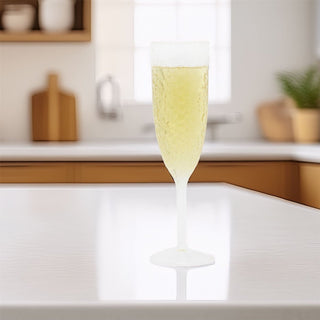 Dimple Effect Plastic Prosecco Glass | Reusable Clear Champagne Flute 200ml