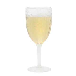 Dimple Effect Plastic Wine Glass | Reusable Drinks Glass Clear Wine Goblet 330ml