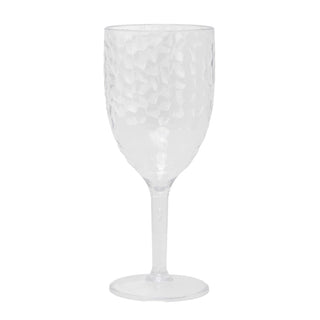 Dimple Effect Plastic Wine Glass | Reusable Drinks Glass Clear Wine Goblet 330ml