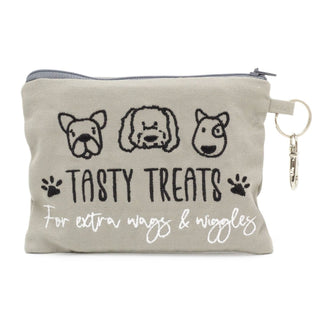 Dog Treat Pouch Grey Fabric Trainer Bag | Dog Treat Bags For Walking | Puppy Treat Pouch