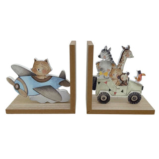 Dream Big Bookends, Kids Wooden Book End Set, Decorative Animal Book Holders