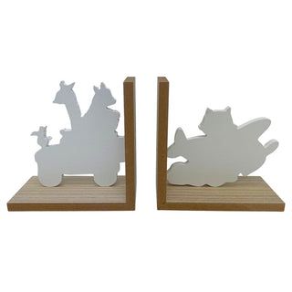 Dream Big Bookends, Kids Wooden Book End Set, Decorative Animal Book Holders