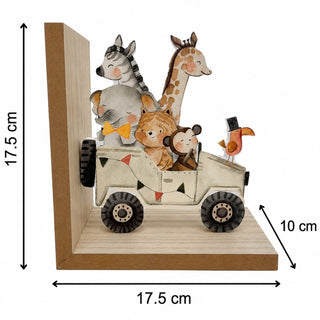 Dream Big Bookends, Kids Wooden Book End Set, Decorative Animal Book Holders