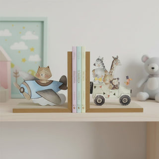 Dream Big Bookends, Kids Wooden Book End Set, Decorative Animal Book Holders