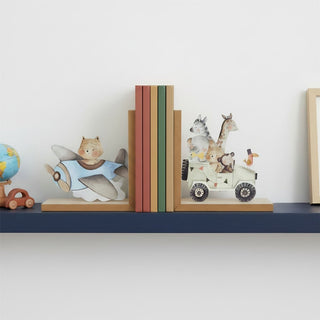 Dream Big Bookends, Kids Wooden Book End Set, Decorative Animal Book Holders