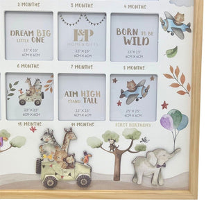 Dream Big My First Year Baby Photo Frame, 36cm Nursery Keepsake Picture Frame