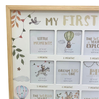 Dream Big My First Year Baby Photo Frame, 36cm Nursery Keepsake Picture Frame