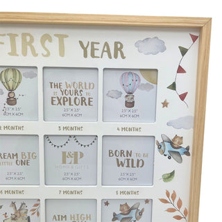 Dream Big My First Year Baby Photo Frame, 36cm Nursery Keepsake Picture Frame