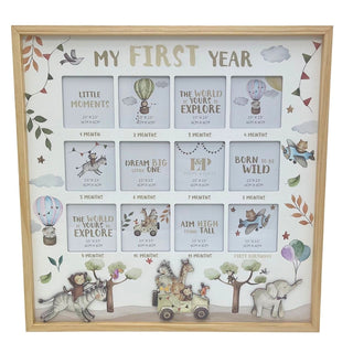 Dream Big My First Year Baby Photo Frame, 36cm Nursery Keepsake Picture Frame