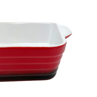 Large Red Ombre Stoneware Baking Dish, 30x19x7cm Casserole Dish - 1.8L