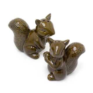 Novelty Squirrel Salt And Pepper Pots | Forest Toile Animal Salt And Pepper Shakers Salt And Pepper Set | Stoneware Cruet Set Condiment Set