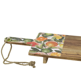 Citrus Mango Wood Serving Board with Legs, 100cm Raised Wooden Serving Platter