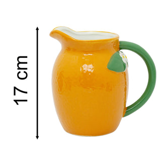 Orange Shaped Ceramic Jug, 1.2L Drinks Pitcher Water Serving Jug - 17cm