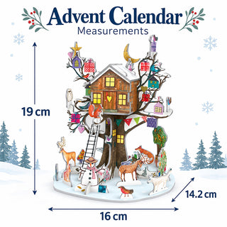 3D Petite Christmas Tree House Advent Calendar, Pop & Slot Woodland Scene