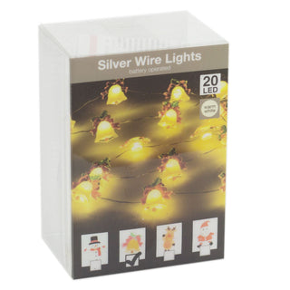 20 Christmas LED Fairy Lights | Xmas Garland Festoon Fairy Light String Chain 1m | Novelty Battery Operated Lights