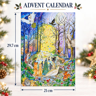 Yuletide Star Folklore Christmas Advent Calendar, A4 Illustrated Yule Countdown