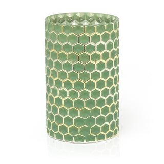 Art Deco Style Geometric Vase Coloured Glass Vases | Cylinder Vase Flower Vase Glass Decorative Vase | Beehive Honeycomb Glass Flower Vase