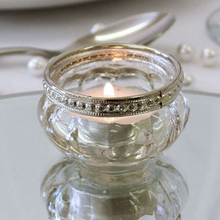Stylish Clear Bubble Tealight Holder | Glass Candle Holder Ribbed Candle Pot | Pumpkin Tealight Holder