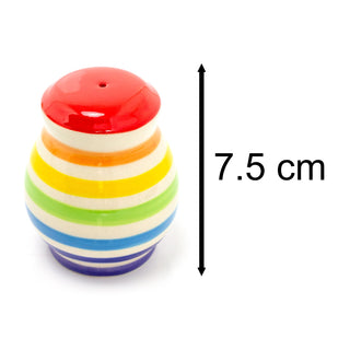 Rainbow Salt & Pepper Shakers | Ceramic Multi-Coloured Stripe Salt & Pepper Pots