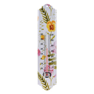 Floral Wall Mounted Metal Garden Thermometer | Waterproof Outdoor Temperature Gauge | Greenhouse Patio Thermometer - Design Varies One Supplied