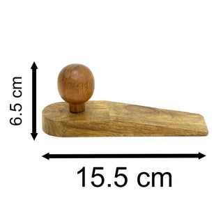 Traditional Wooden Door Stop Wedge | Mango Wood Decorative Door Stopper Wedge | Floor Door Stop Doorstop Wedge - Colour Varies One Supplied
