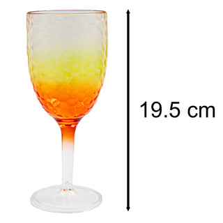 Orange Ombre Plastic Wine Glass Reusable Wine Glass Goblet Garden Picnic - 400ml