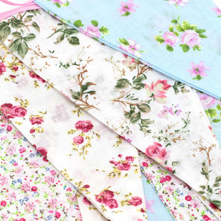 Ditzy Floral Fabric Bunting | 12 Pennant Flag Shabby Chic Bunting - 3m