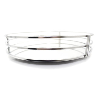 Silver Mirror Glass Metal Decorative Candle Plate Holder - Table Centrepiece Tealight Tray Perfume Display