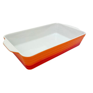 Large Orange  Ombre Stoneware Baking Dish, 30x19x7cm Casserole Dish - 1.8L