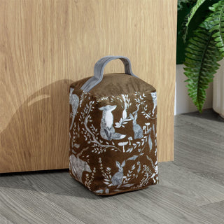 Buckthorn Amber Doorstop | Forest Animals Velvet Weighted Door Stop - 18cm