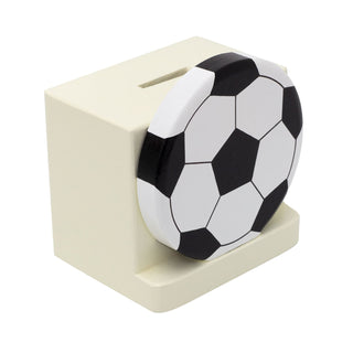 Kids Football Wooden Money Box Children's Piggy Bank - Handmade in the UK