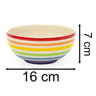 Hand-painted Rainbow Bowl | Round Ceramic Kitchen Cereal Bowl Serving Bowl