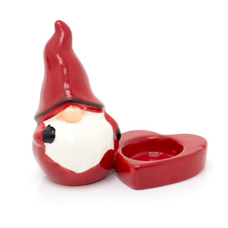 Ceramic Nordic Santa Gonk Tealight Holder Ornament | Gonk Tealight Candle Holder