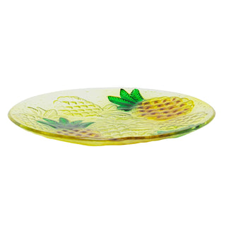 Pineapple Serving Platter, 30.5cm Glass Tropical Party Plate Fruit Snack Buffet