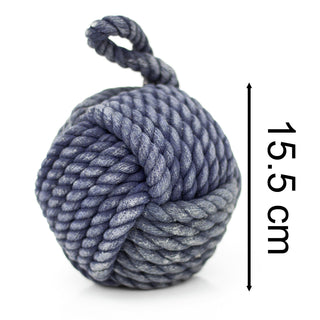 Blue Nautical Knot Rope Doorstop | Nautical Monkey's Fist Seaside Rope Door Stop