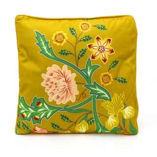 Sussex Yellow Floral Fabric Scatter Cushion | Cushion for Sofa, Bed, Chairs 40cm