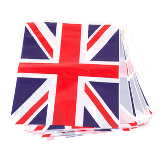 10m Union Jack Bunting British Flag Square Bunting | 20 Flags Union Jack Bunting | Queens Platinum Jubilee Bunting Party Bunting