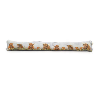 94cm Highland Cow Fabric Door Draught Excluder | Winter Draft Excluder Door Cushion | Draft Insulator Door Draught Cushion
