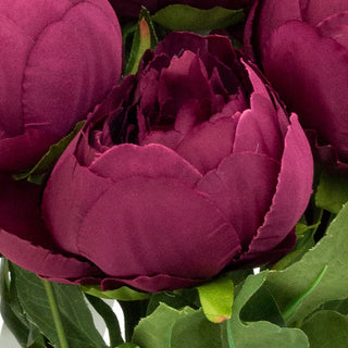 Artificial Peony Bouquet | Faux Peonies Flowers Posy Wedding Flowers - Burgundy