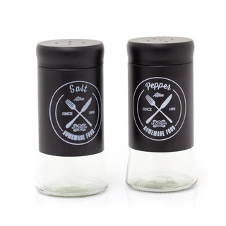 Vintage Style Glass Salt & Pepper Set | 2-Piece Retro Salt & Pepper Shakers