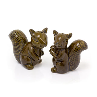Novelty Squirrel Salt And Pepper Pots | Forest Toile Animal Salt And Pepper Shakers Salt And Pepper Set | Stoneware Cruet Set Condiment Set