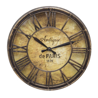 20cm Wall Clock Antique Effect Distressed Round Clock | Antique de Paris Wall Mounted Clock | Vintage Style Wall Clock