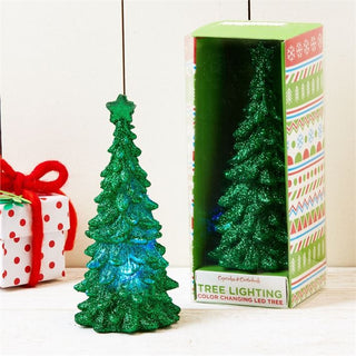 LED Light Up Colour Changing Glitter Christmas Tree Ornament