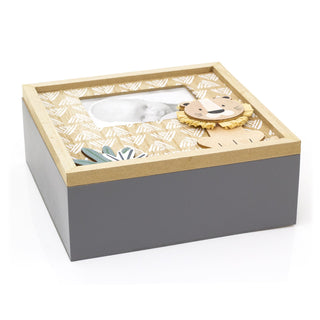Baby Lion Cub Keepsake Box With Single Photo Aperture Wooden Memory Box | New Baby Memory Box Baby Shower Gift | Newborn Girl Boy Memory Boxes